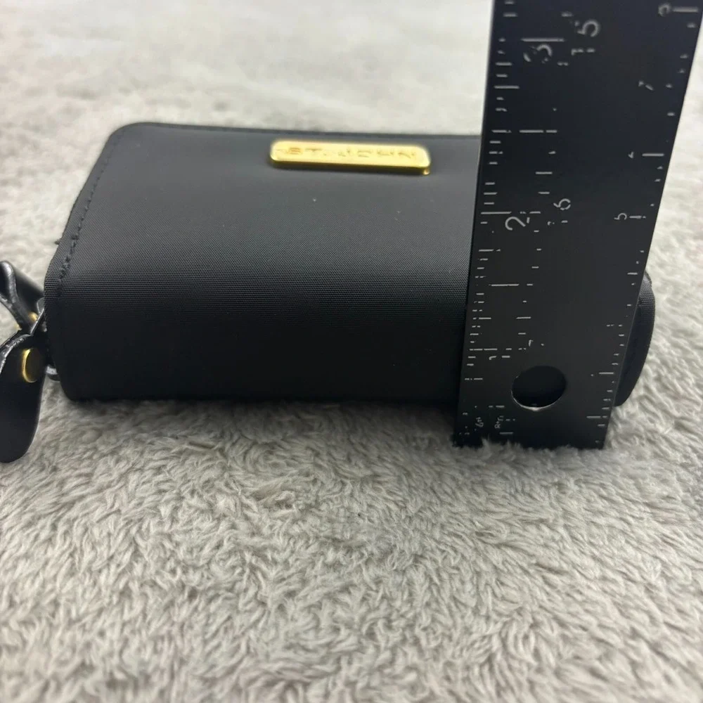 St John Collection Key Finder Ring Coin‎ Purse Holder Black Gold Logo Classic